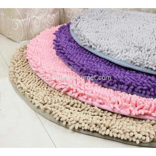 Microfiber &amp; Shinning Polyester Chenille Non-slip Area Rugs